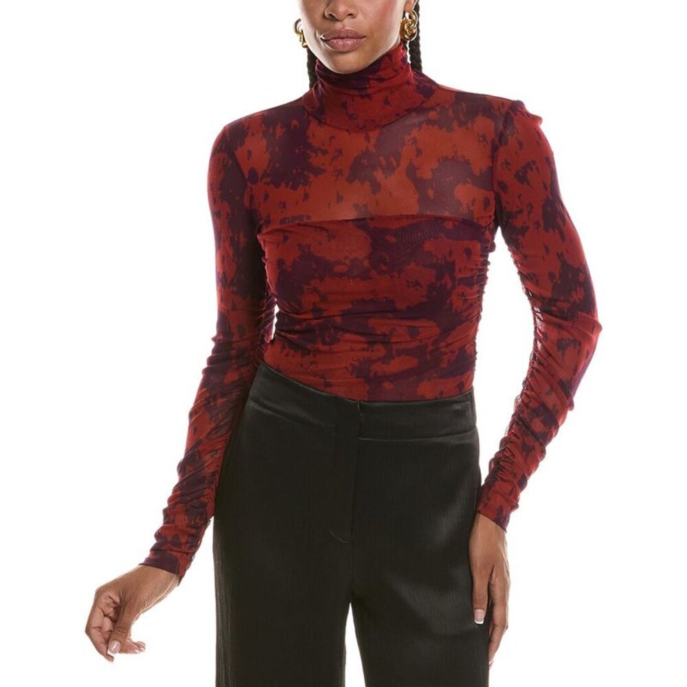 Diane Von Furstenberg Womens  Piper Turtleneck Top, Brown